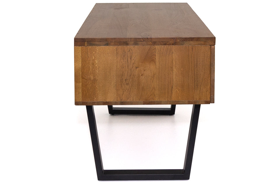 Alannah - Oak Wood And Metal Console Table / Desk