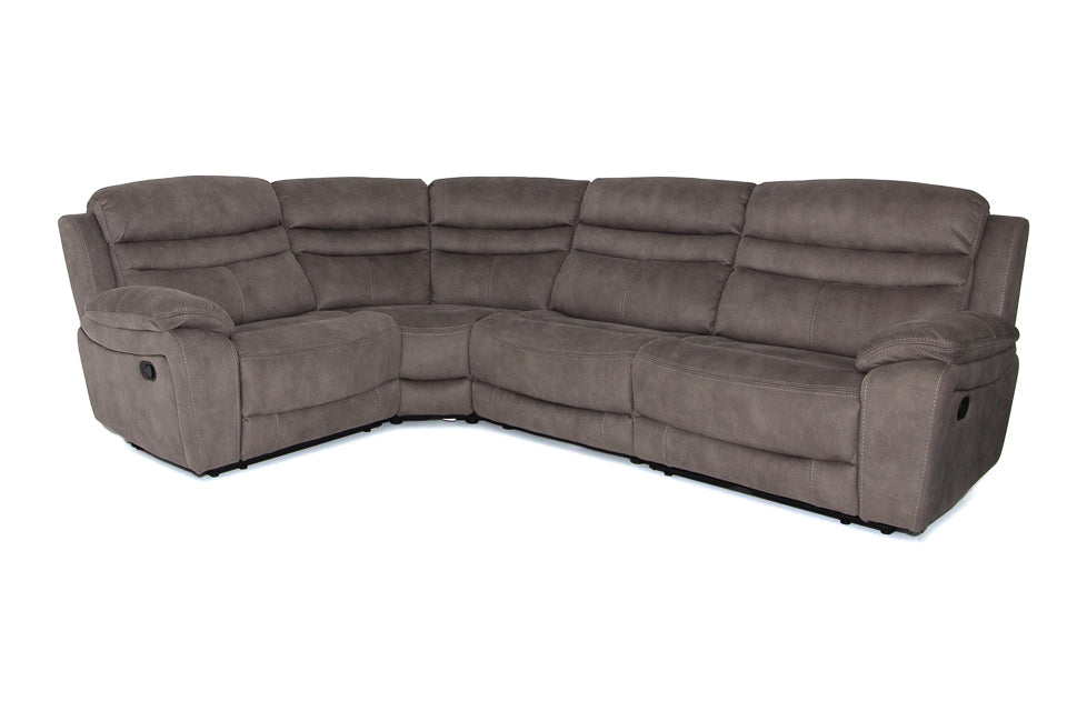 Aluna - Taupe Fabric Corner Recliner Sofa