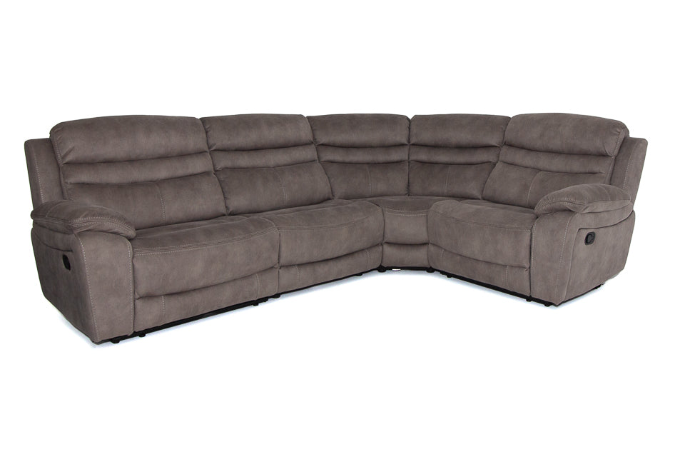 Aluna - Taupe Fabric Corner Recliner Sofa