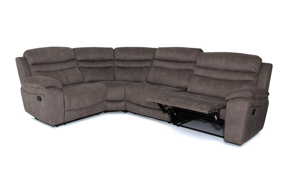 Aluna - Taupe Fabric Corner Recliner Sofa