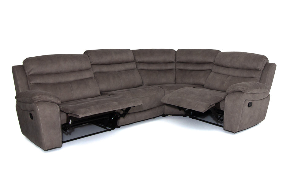 Aluna - Taupe Fabric Corner Recliner Sofa