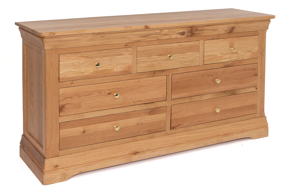 Asbury - Oak 7 Drawer Dresser Chest