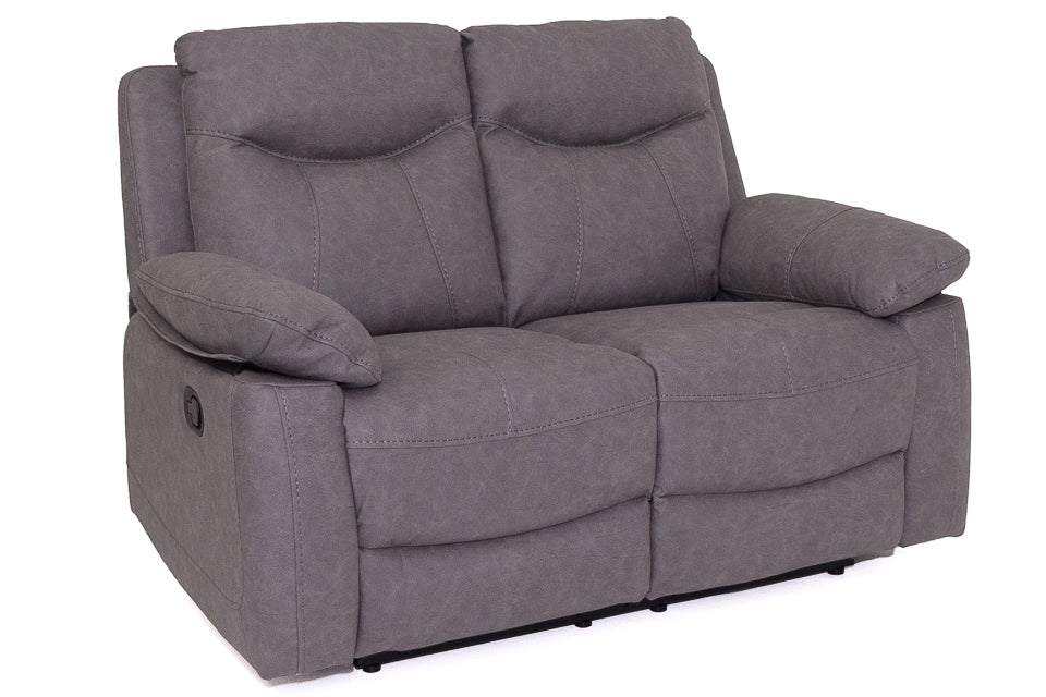 Angelo Grey Fabric 2 Seater Recliner