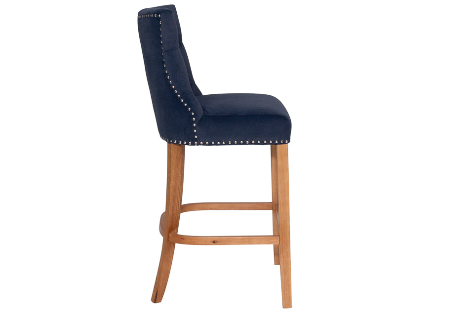 Balreask - Blue Fabric Bar Stool