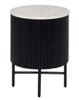 Balla - Black 1 Door Round  Bedside Locker (Cupboard)