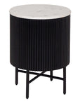 Balla - Black 1 Door Round  Bedside Locker (Cupboard)
