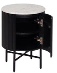 Balla - Black 1 Door Round  Bedside Locker (Cupboard)