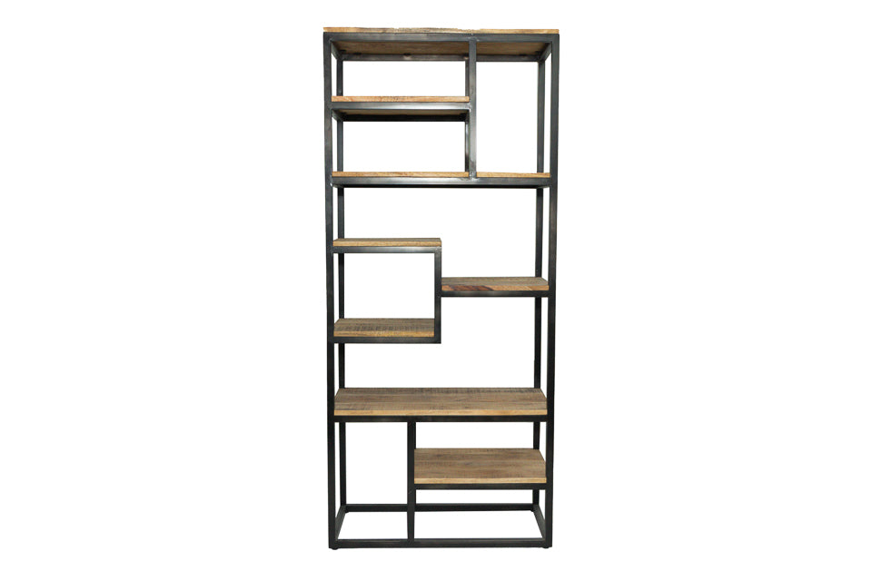 Barton - Walnut Wood And Metal Bookcase