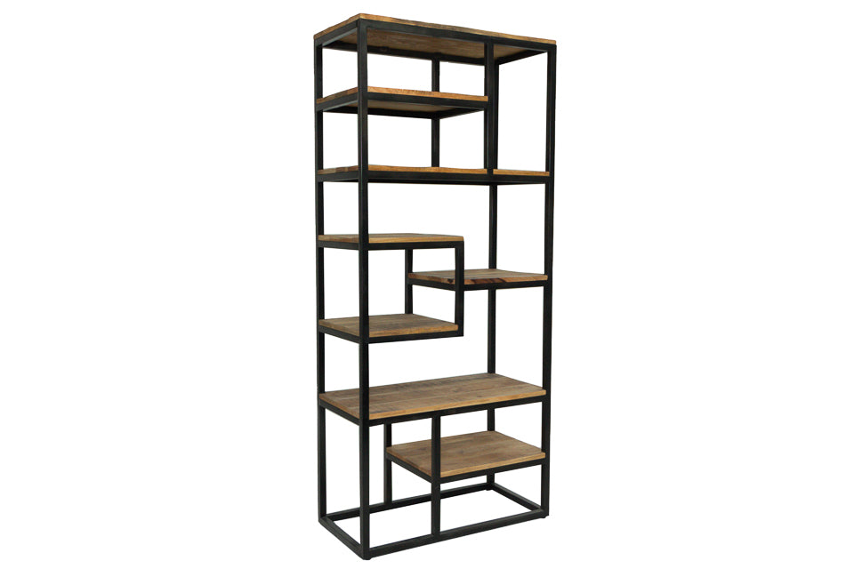 Barton - Walnut Wood And Metal Bookcase