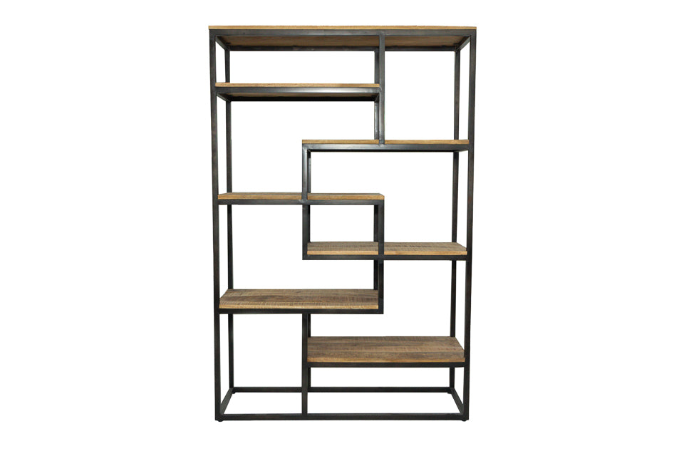 Barton - Walnut Wood And Metal Bookcase