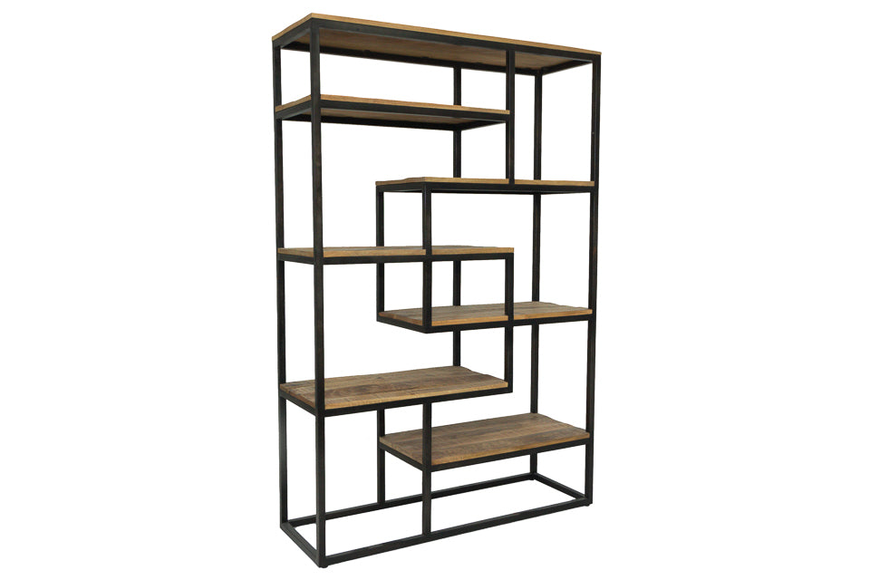 Barton - Walnut Wood And Metal Bookcase