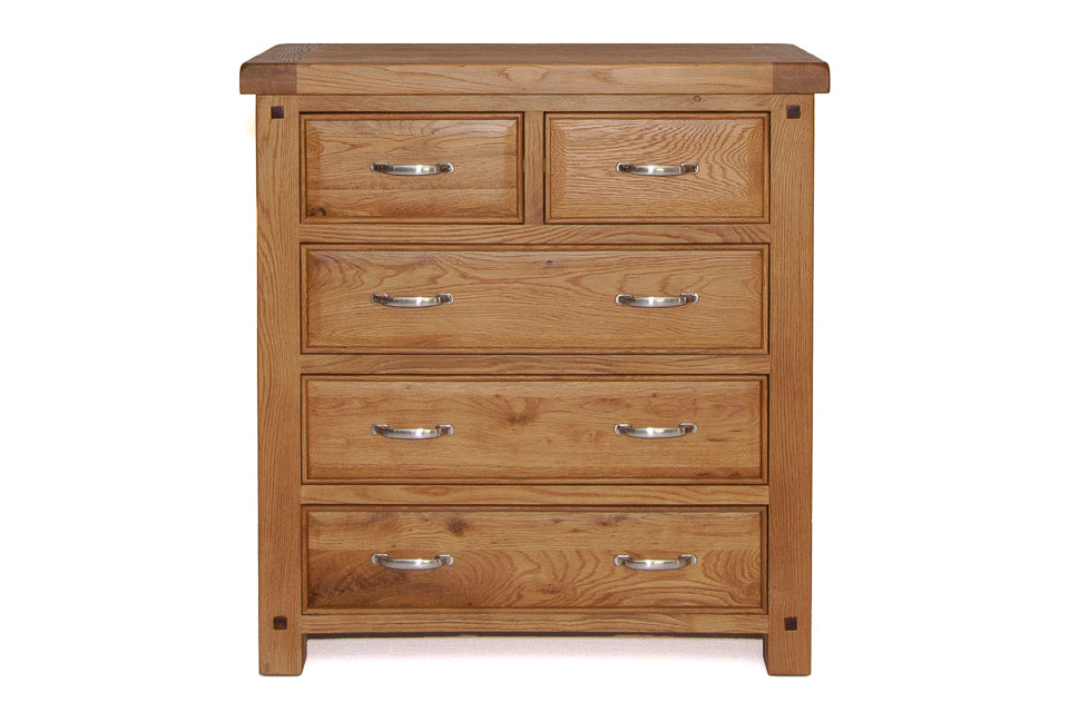 Bewley - Oak 5 Drawer Drawer Tall Chest