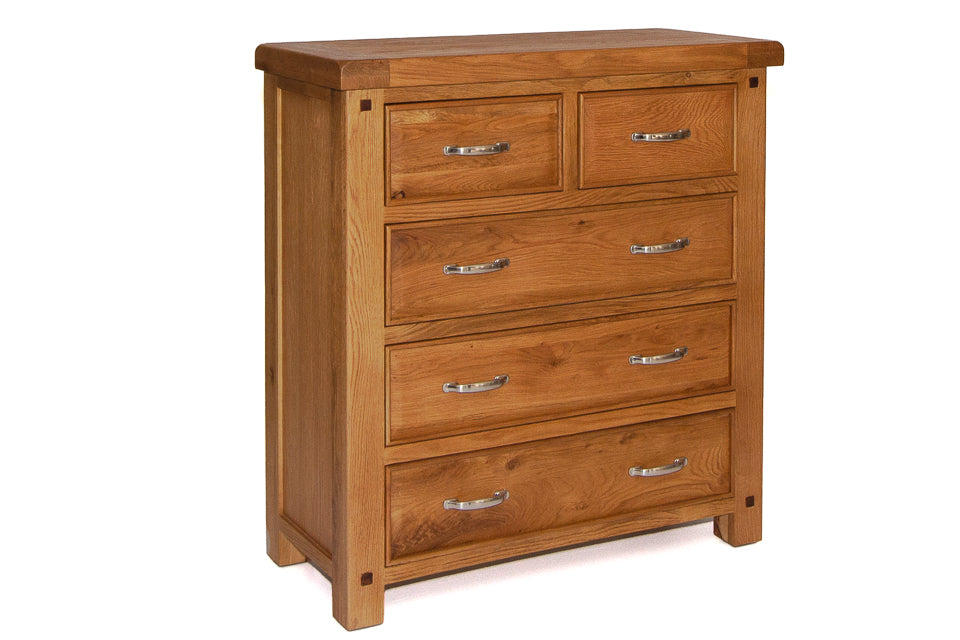 Bewley - Oak 5 Drawer Drawer Tall Chest