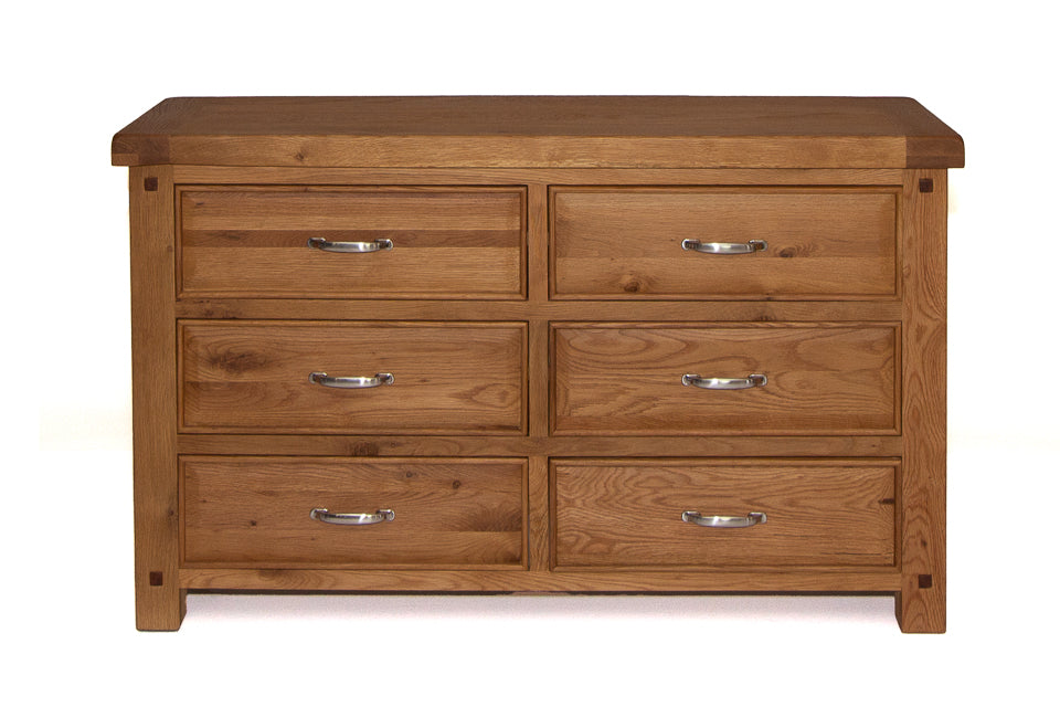 Bewley - Oak 6 Drawer Dresser Chest