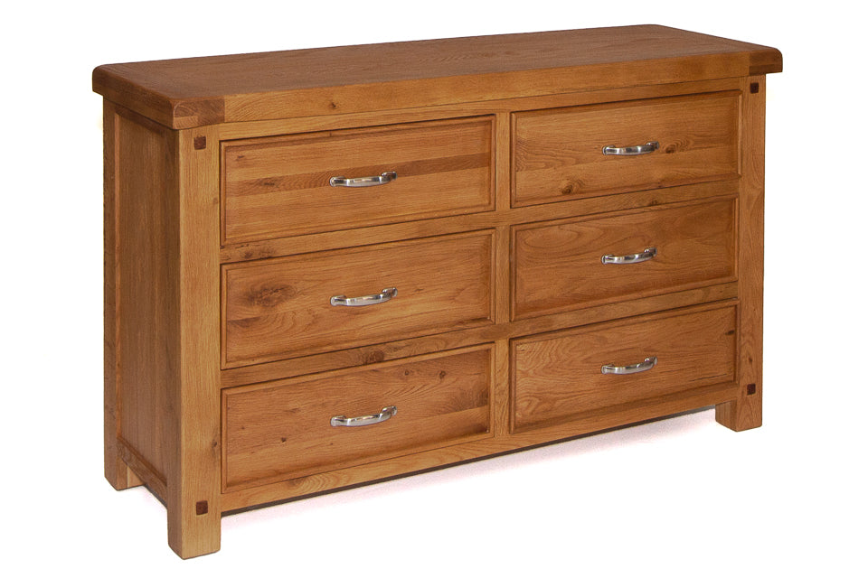 Bewley - Oak 6 Drawer Dresser Chest