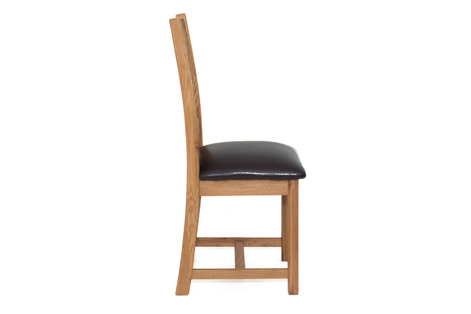 Bewley - Oak Dining Chair With Faux Leather Seat