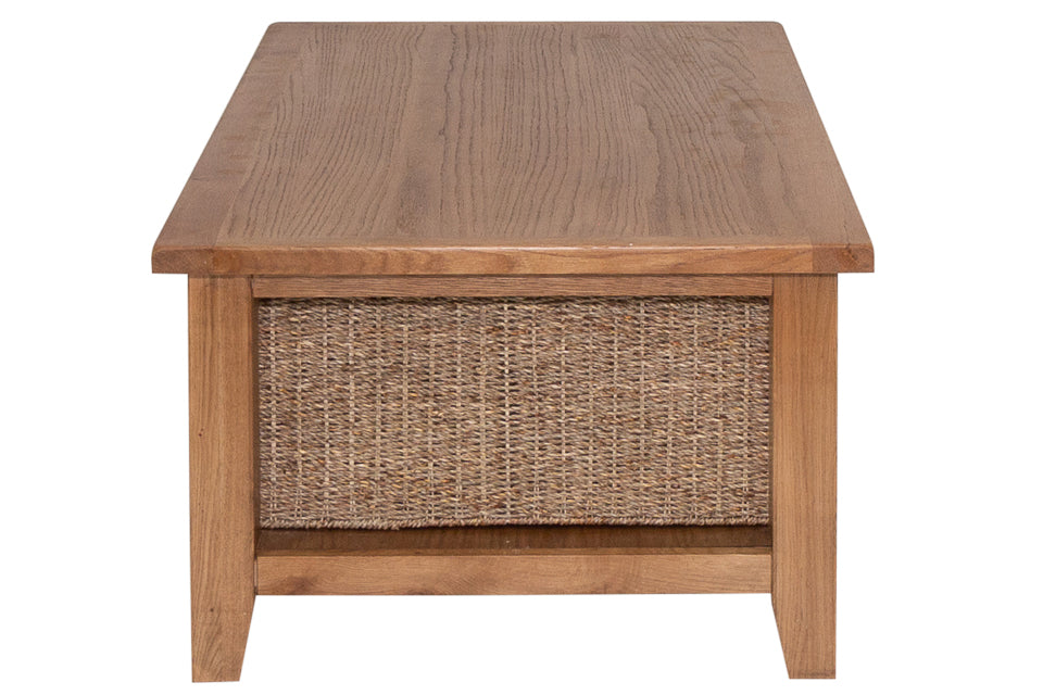 Bray - Oak Coffee Table With Baskets