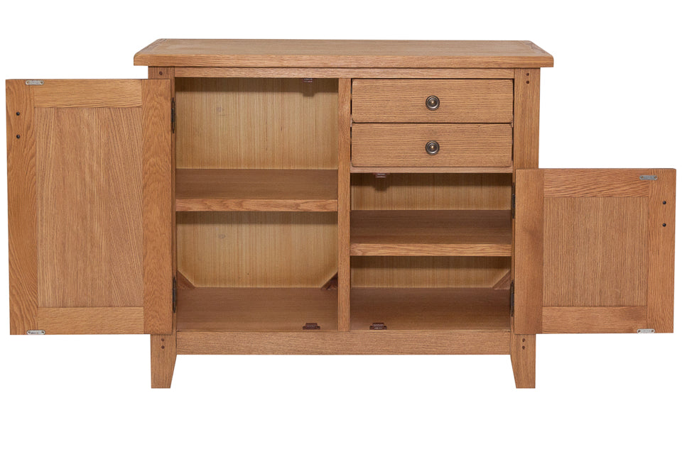 Bray - Oak 2 Door Small Sideboard With 2 Drawers