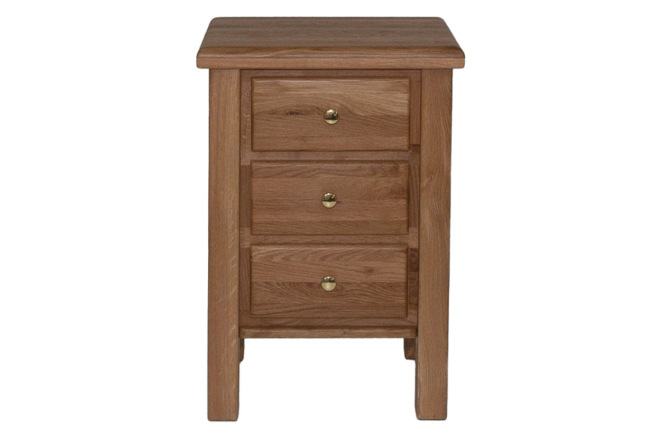 Bryant - Oak 3 Drawer Bedside Locker