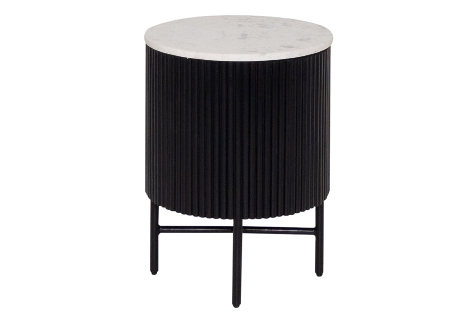 Balla black 1 door Bedside Locker with marble top