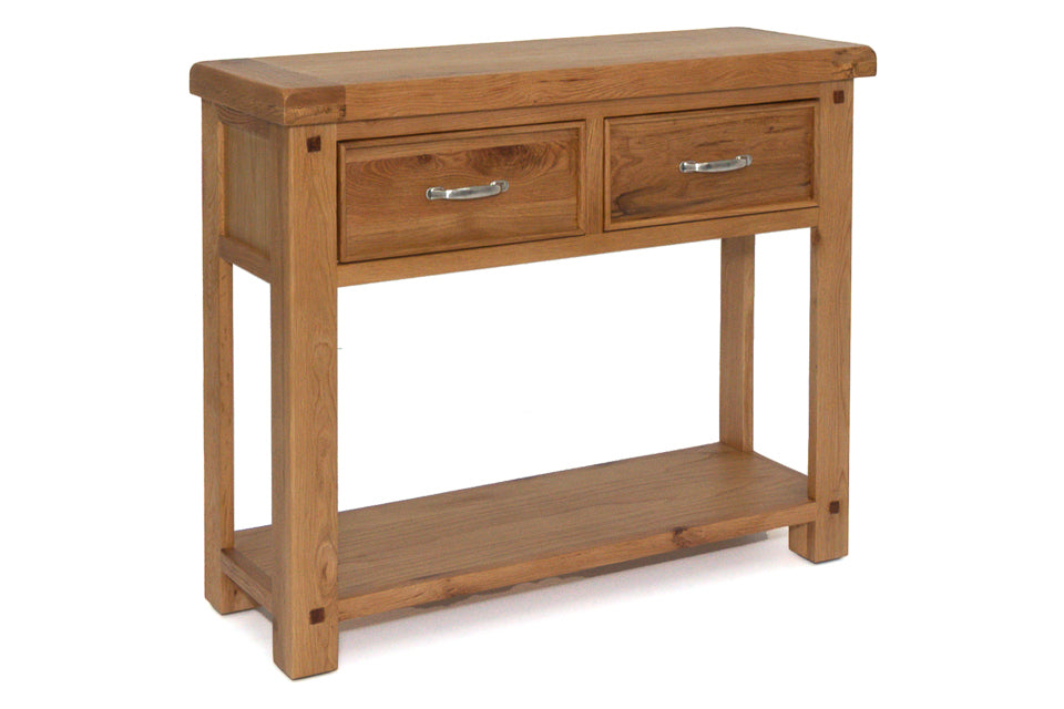 Bewley Oak Console Table with 2 drawers