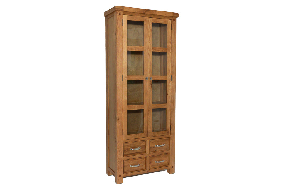 Bewley Oak Display Cabinet with glass doors