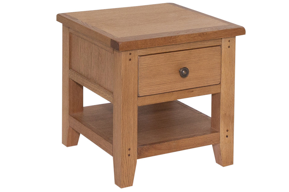 Bray Oak Lamp Table with 1 drawer