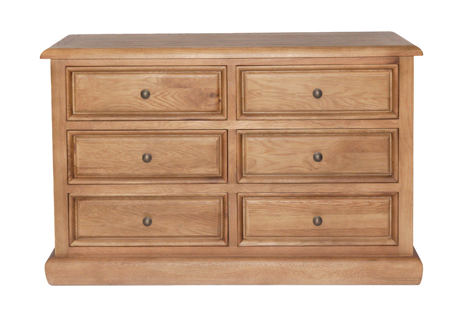 Cabrini - Oak 6 Drawer Dresser Chest