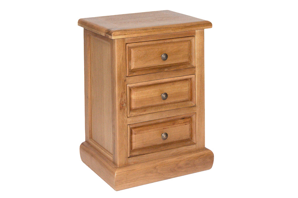 Cabrini - Oak 3 Drawer Bedside Locker