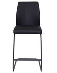 Cabra - Black Faux Leather And Metal Counter Height Bar Stool