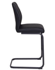 Cabra - Black Faux Leather And Metal Counter Height Bar Stool