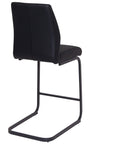 Cabra - Black Faux Leather And Metal Counter Height Bar Stool