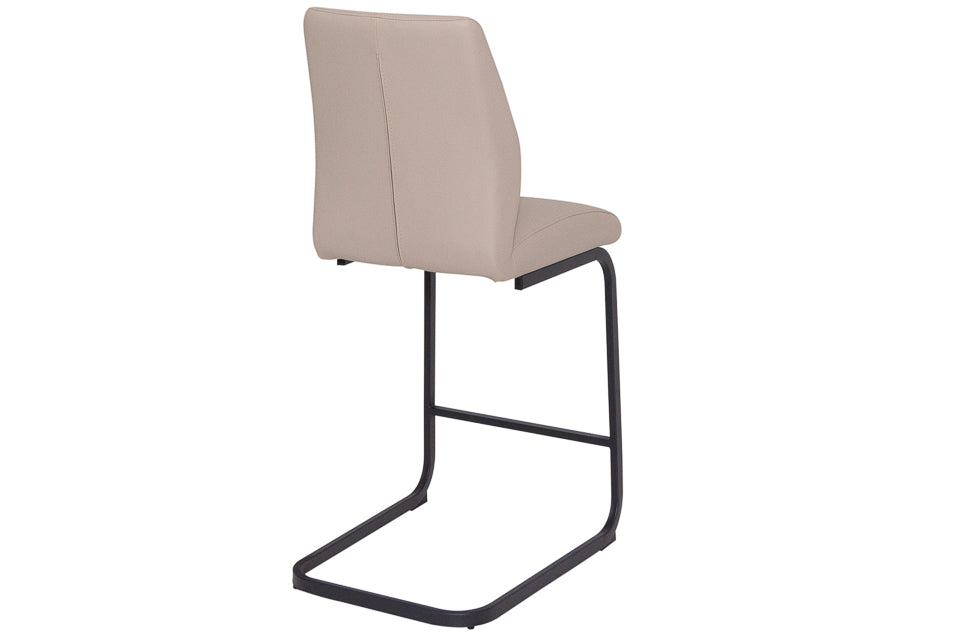 Cabra - Taupe Faux Leather And Metal Counter Height Bar Stool
