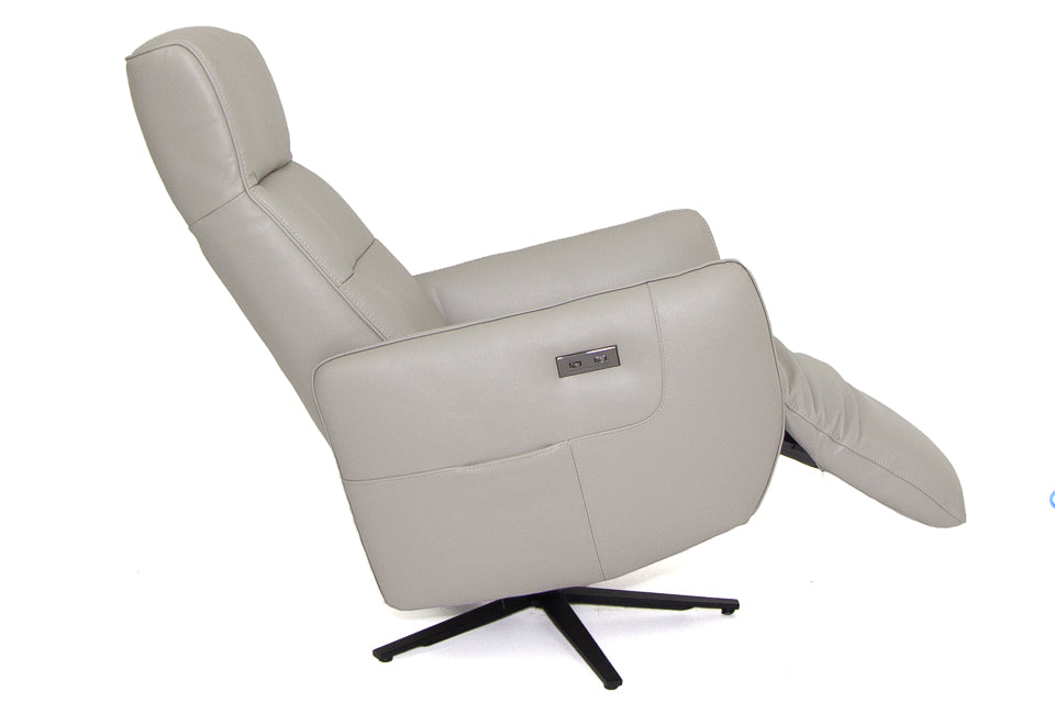 Capri - Leather Battery Operated Tv Recliner Chair With Swival Operation