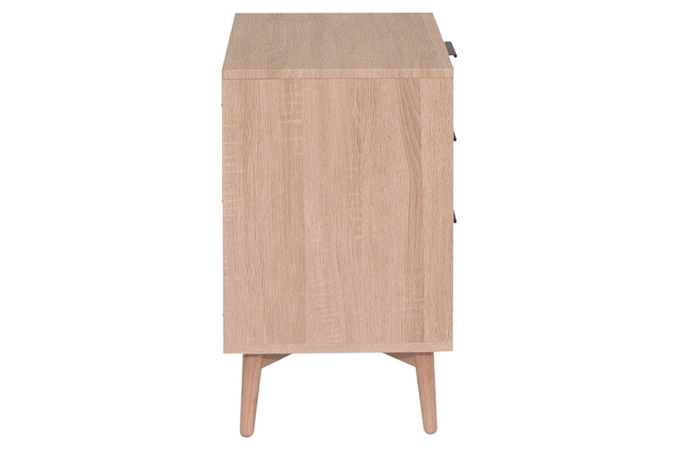 Caragh - Oak 3 Drawer Bedside Locker