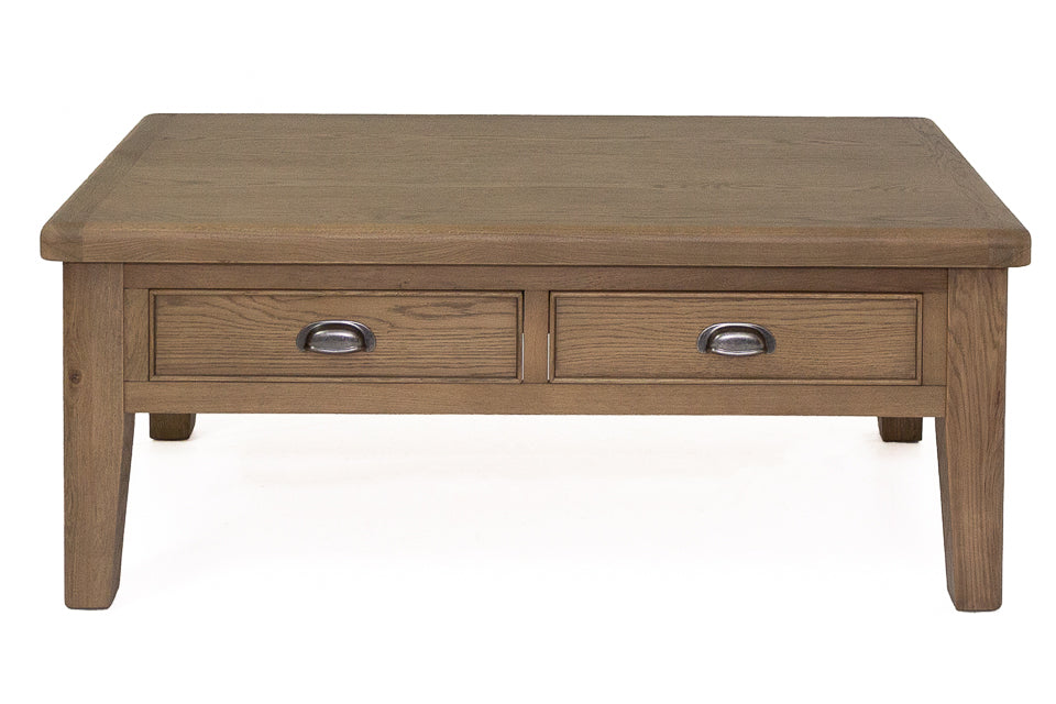 Cardiff - Oak Coffee Table With 2 Drawers