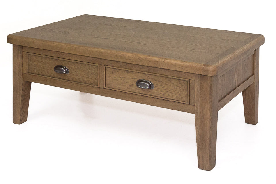 Cardiff - Oak Coffee Table With 2 Drawers