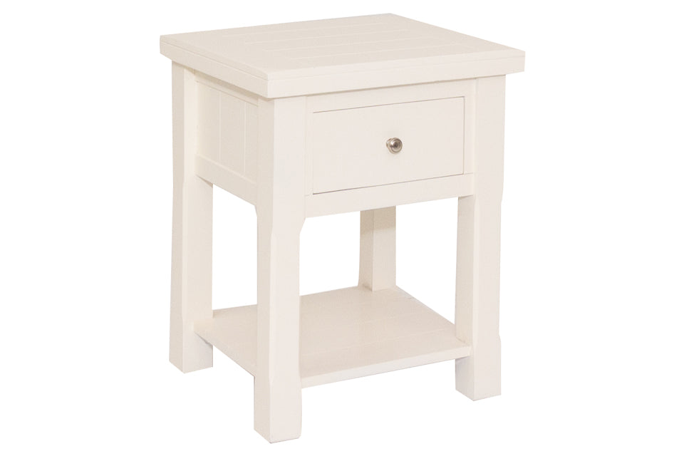 Carolina - Cream 1 Drawer Bedside Locker With Shelf