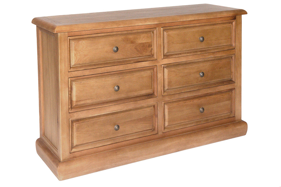 Cabrini Oak 6 Drawer Dresser Chest