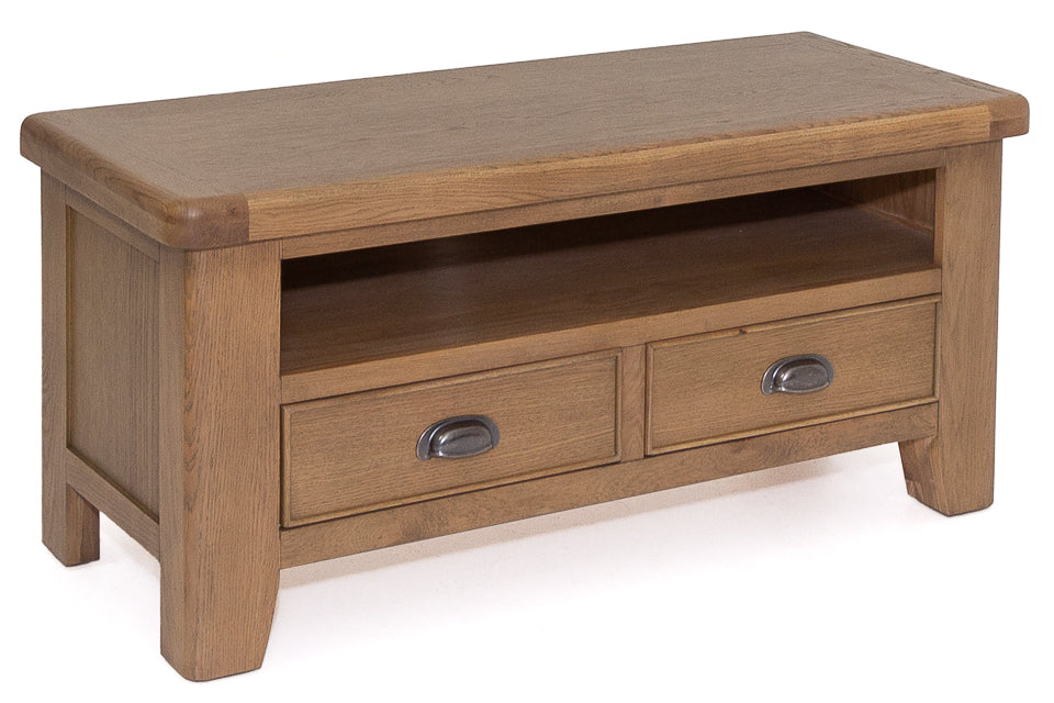 Cardiff Oak Entertainment Unit with pull handles