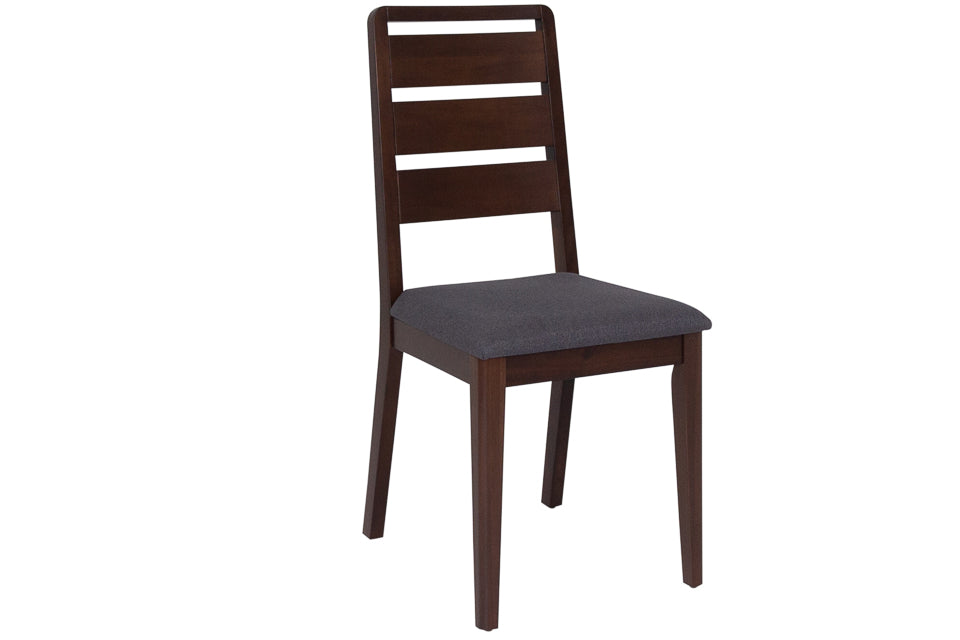 Dalkey Walnut Dining Chair with grey fabric seat