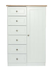Eden - 1 Door Childs Wardrobe With 6 Drawers