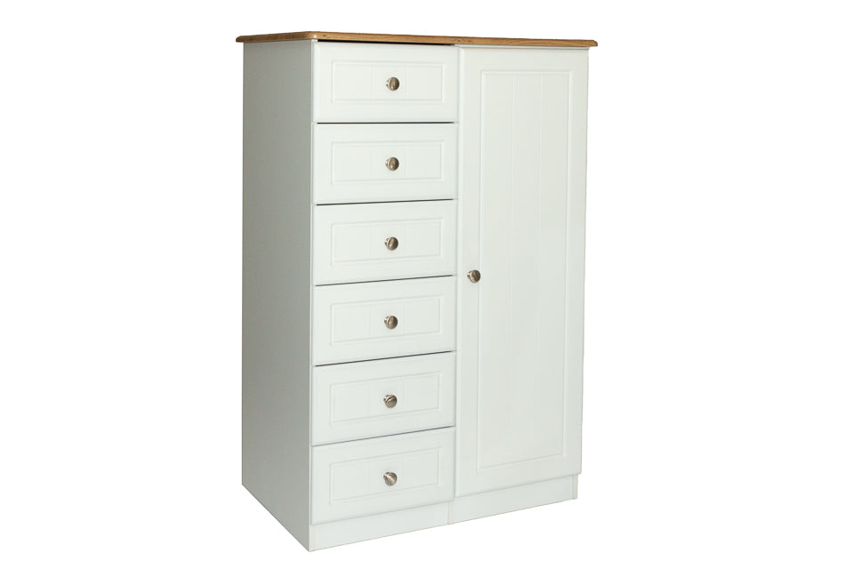 Eden - 1 Door Childs Wardrobe With 6 Drawers