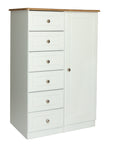 Eden - 1 Door Childs Wardrobe With 6 Drawers