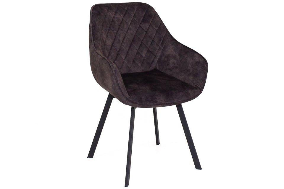 Edel - Grey Fabric And Metal Dining Chair