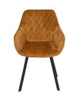 Edel - Yellow Fabric And Metal Dining Chair