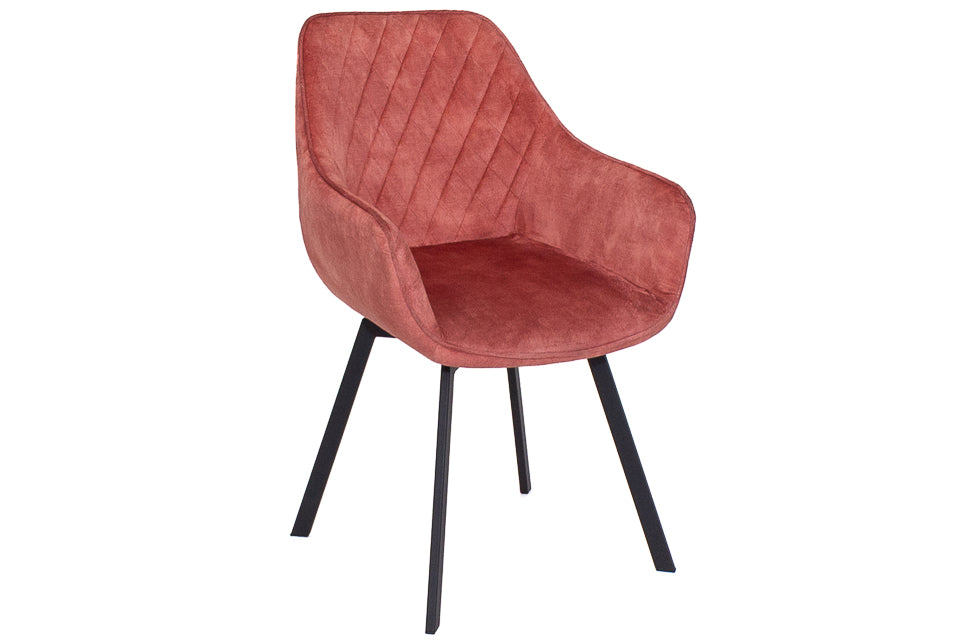 Edel - Pink Fabric And Metal Dining Chair