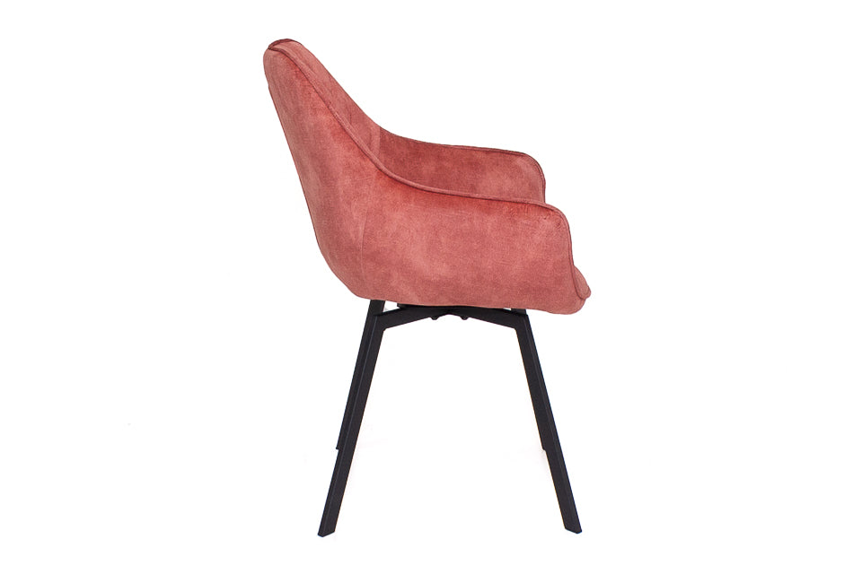 Edel - Pink Fabric And Metal Dining Chair