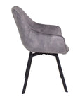 Edel - Grey Fabric And Metal Dining Chair
