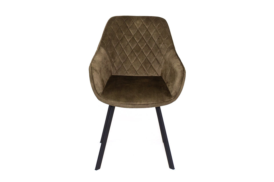 Edel - Green Fabric And Metal Dining Chair